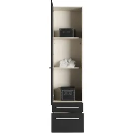 Priess Wäscheschrank Barcelona 48 x 193 x 36 cm Schwarz