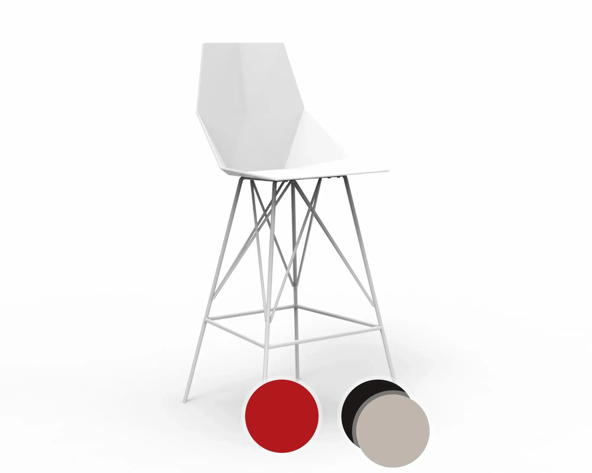 Vondom »FAZ« Outdoor Barhocker Niedrig 66 cm / B 50 x H 102 x T 51 cm / Black