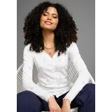 KangaROOS Langarmshirt mit Blumendruck und Knopfleiste, Gr. 36/38, weiß-bunt, , 34692823-36