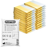 FLEXEO 20x Rettungsdecke Gold Silber - 210cm x 160cm - Rettungsfolie - Notfall - Erste-Hilfe-Decke - Notfalldecke - Rettungsdecken - Emergency Blanket - Goldfolie - Silberfolie