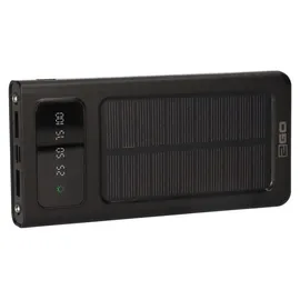 2Go Powerbank Solar 10000mAh mit LED Taschenlampe schwarz