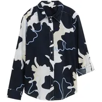 Tom Tailor Printed Collar Langarmbluse Big Floral Shapes Design