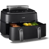 Philips 5000 Series Steam Airfryer Dual Basket NA551/00 Schwarz