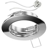ledscom.de Decken-Einbaurahmen FERE, rund, chrom glänzend (LED/Halogen/MR16/50mm) inkl. GU5.3 Fassung