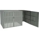 Proregal XL 1er-/2er-WPC-Mülltonnenverkleidung Erweiterung HxBxT 115x76x100 cm Metall Holzoptik Grau Gitterbox Mülltonnenbox
