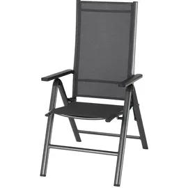 Möbel Kraft Solitaire Gartenklappsessel 58,5 x 67 x 109 cm grau/silber klappbar