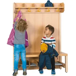 Komplettgarderobe mit offener Ablagereihe