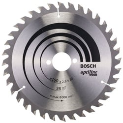 BOSCH Kreissägeblatt, Optiline Wood für Handkreissägen 36Z – 190 x 30 x 2,6 mm