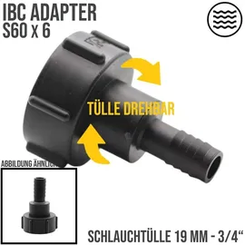 IBC Container-Adapter drehbar 3/4 Zoll schwarz