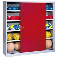 C+P Ballschrank mit Vollblech-Schiebetüren (Typ 4), HxBxT 195x120x50 cm,