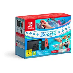 Nintendo Switch-Konsole (neon-blau/-rot) – Nintendo Switch Sports-Set + Nintendo Switch Online 12-monatige Einzelmitgliedschaft