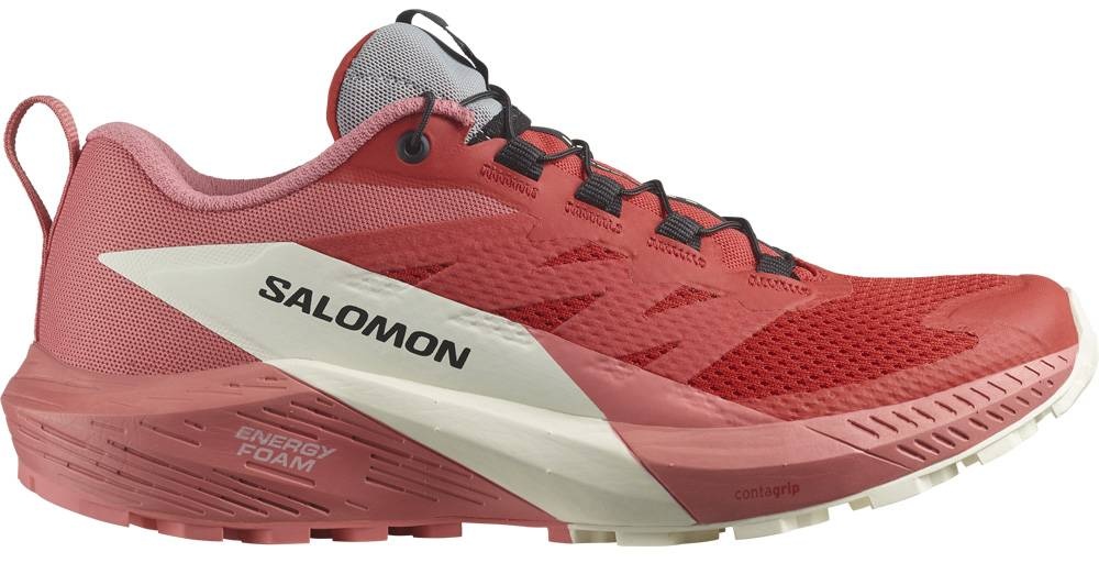 Salomon Sense Ride 5 W Damen Trailrunningschuh tea rose/fiery red/vanilla ice