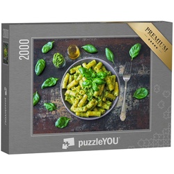 puzzleYOU Puzzle Frisch gekocht: Pasta-Pesto, vegan, 2000 Puzzleteile, puzzleYOU-Kollektionen Pasta