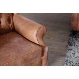 GUTMANN FACTORY Hocker GUTMANN FACTORY "Amazonas", braun (cognac), B:98cm H:35cm T:75cm, Hocker, Sitzhocker, in Chesterfield Optik