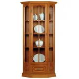 Xlmoebel Eckvitrine Traditioneller Schrank Buffet Vitrine Kommode Glasvitrine (Vitrine 4062292181047) Hergestellt in Europa braun