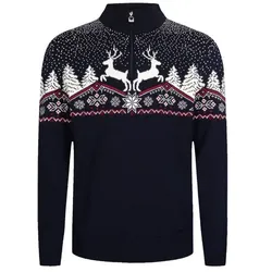 Dale of Norway Dale Christmas Masc Sweater navy offwhite redrose (C) M