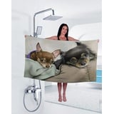 Strandtuch Tierhund Microfaser Handtücher Strandhandtuch Tragbar Badetuch Sand Proof Strandlaken Ultraleicht Schnelltrocknend Beach Towel Antirutsch Strandtücher Duschtuch 70x150cm