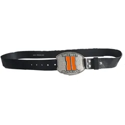 Call of Duty Black Ops II Gürtel für Damen oder Herren Leder-Gürtel mit Logo-Schnalle Freizeit-Gürtel Schwarz - XL
