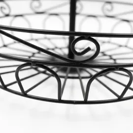 Relaxdays Obst Etagere, 2-stöckig, Metall, HxD: 30 x 31 cm, Obst, Gemüse, mit Griff, runde Obstschale, Obstkorb, schwarz