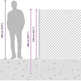 vidaXL Zaun mit Pfosten 1,5 x 10 m Grün/Stahl