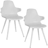 TOPSTAR Schalenstühle T2020 mit Armlehnen 2 St. 59 x 59 x 108 cm weiß