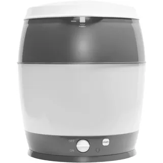 MAM Sterilisator, elektrischer Dampfsterilisator für Babyflaschen, Sauger & Zubehör, zuverlässiger Vaporisator inkl. Oberkorb und Zange, grau