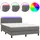 vidaXL Boxspringbett mit Matratze & LED Grau 140x200 cm Kunstleder
