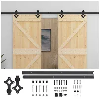 vidaXL Schiebetür links 2 x 210 cm Braun/Schwarz