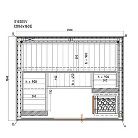 Harvia Variant View Medium Sauna ohne Ofen