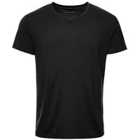 Kaipara - Merino Sportswear Funktionsshirt Merino Shirt Herren Kurzarm Regularfit V-Neck 150 (1-tlg) aus reiner Merinowolle Made in Germany schwarz S