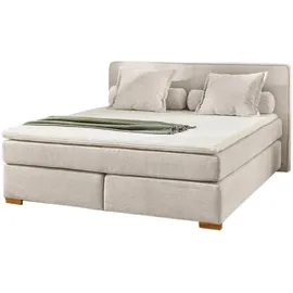 Jockenhöfer Gruppe Boxspringbett Romy, Cordstoff, 7-Zonen-TTFK-Matratze, KS-Topper, Echtholzfüße, beige (beige 426, 07) Boxspringbett Boxspringbetten ohne Bettkasten Bestseller