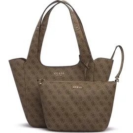 GUESS Schultertasche Calista 2 in 1 Tote Latte Logo