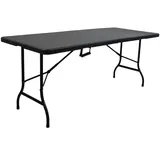 chefgastro Buffettisch Gartentisch 180 x 74 x 74 cm Schwarz