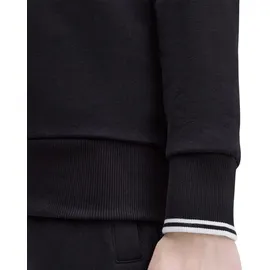 Fred Perry Herren Sweatshirt schwarz unifarben, schwarz, NOS