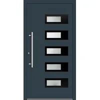 Aluminium-Kunststoff Haustür "MARINA" flügelüberdeckend Anthrazit RAL 7016 innen öffnend DIN links