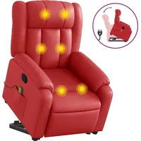 VidaXL Massagesessel mit Aufstehhilfe Rot Kunstleder