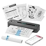 COLORWING Mobiler Drucker M832, Thermodrucker für A4 Thermopapier, Bluetooth Drucker Klein Kompakt für iPhone und Android, Portbale Printers Wireless for Travel - Grau