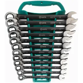 Sata Ratschen-Ringmaulschlüssel Satz mit Richtungswechsel, 12-tlg.