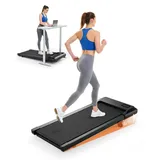 Superun Walking Pad mit Steigung max 159 KG/136 KG, 2.5HP Laufband für Zuhause mit LED, Leise Laufband Schreibtisch mit App und Multiplayer-Rennstrecke