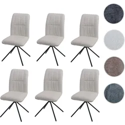 6er-Set Esszimmerstuhl HWC-N99, Küchenstuhl, drehbar Auto-Return, Stoff/Textil Chenille (340g/m2) Ök