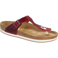 Birkenstock Gizeh 847491 red Fettlerder Damen Pantoletten, Weite:Normal, Größe:37 - Rot - 37