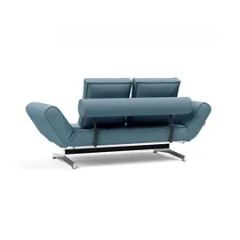 Innovation Living Schlafsofa Ghia Chrom Stoff Light Blue