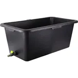 Prosper Plast Haustierbadewanne mit Ablaufventil fr Hunde und Katzen, Haustierplanschbecken mit Wasserhahn, Kunststoff-Hundepool, Schwarz, Rechteckig, 40 l; 72 x 41 x 22 cm, fr Erwachsene, bis 15 kg