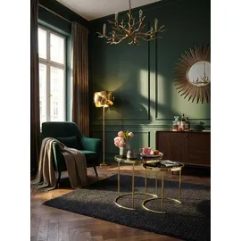 KADIMA DESIGN Satztisch Schwarz Gold Metall 50 x 42 cm
