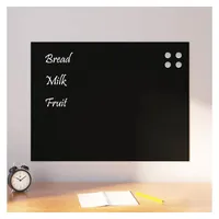 VidaXL Magnettafel Wandmontage Schwarz 80x60 cm Hartglas
