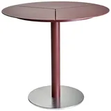 Gartenesstisch Peace von Brafab aus Aluminium, modern rund, Ø 80 cm, Zinnoberrot, für 2–4 Personen