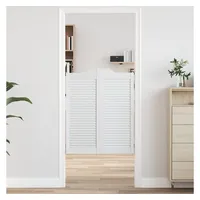 VidaXL Schwingtüren Lamellen-Design 2-Paar Weiß 100x80 cm