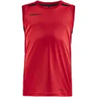 CRAFT Pro Control Impact ärmelloses Trainingsshirt Kinder 430999 - bright red/black 134/140