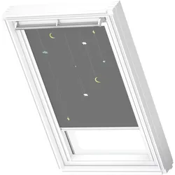 Verdunklungsrollo VELUX "DKL 4665SWL, Motiv: Kids Mobile", kids mobile, weiß, PK08, stufenlos positionierbar, Polyester, Rollos, weiße Führungsschienen & Griffleiste