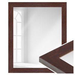 WANDStyle Wandspiegel H610, Nussbaum-Optik, aus Massivholz im Vintage Stil braun 110 cm x 60 cm